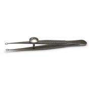 Ring tipped forceps, 10 cm