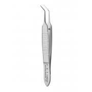 Delicate forceps - smooth, angled 45°, 9 cm