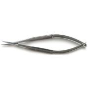 Spring scissors, 10,5 cm, curved, 8 mm blades, German
