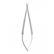 Micro needle holder with suture cutter - curved, smooth, 14 cm, without lock