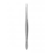 Forceps - titanium, serrated, straight, 16 cm