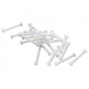 Flanged tubing connectors - clear, 20/pack