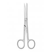 Surgical scissors - serrated, straight, sharp-blunt, 14 cm