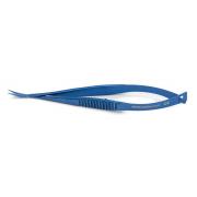 Vannas capsulotomy scissors, 10,5 cm, curved, sharp, titanium