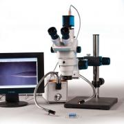 Precision stereo zoom trinocular microscope (III) lwd on boom st, Z-LITE