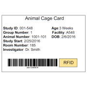 Vivarium RFID cage cards and labels