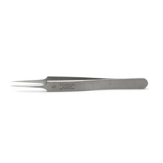 14096, Dumont Tweezers #5, 11cm, Straight, 0.1x0.06mm Tips, Titanium